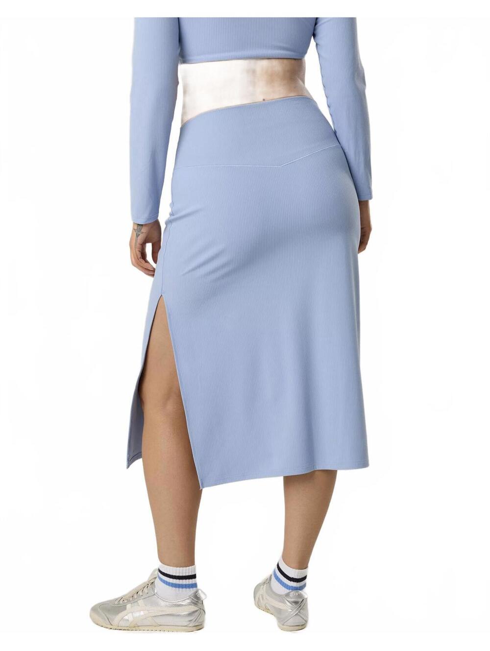 AE OFFLINE By Aerie Real Me XTRA Ribbed Midi Skirt American Eagle NWT Blue Large - Picture 2 of 4